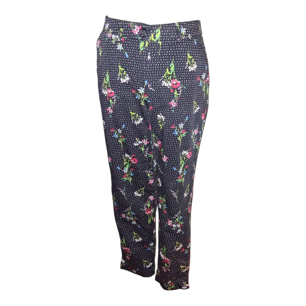 Avon Floral and Polka Dotted Classic Style Pants Size 6